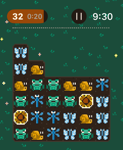 Sprout Rush: rows grow on a clock that keeps speeding up